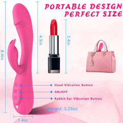8.39" Magenta Rechargeable Waterproof Silicone + ABS Rabbit Vibrator – 7 Vibrating Modes