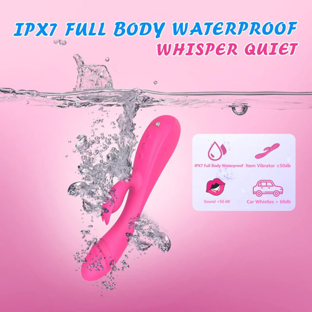 8.39" Magenta Rechargeable Waterproof Silicone + ABS Rabbit Vibrator – 7 Vibrating Modes