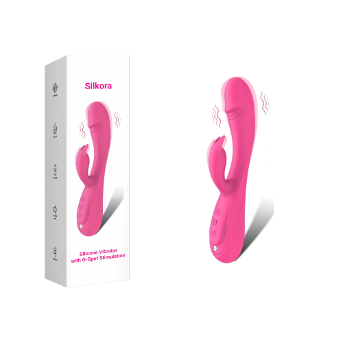 8.39" Magenta Rechargeable Waterproof Silicone + ABS Rabbit Vibrator – 7 Vibrating Modes