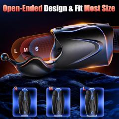 6.90" Black Rechargeable Waterproof Silicone App-Controlled Male Masturbator – 10 Vibrating Modes