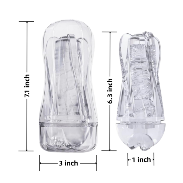 Transparent TPE Life-Like Vagina Male Masturbator with 7'' Depth