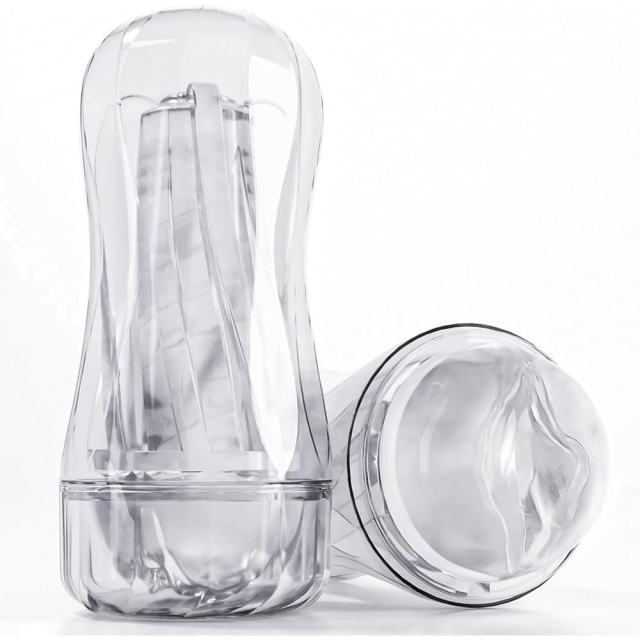 Transparent TPE Life-Like Vagina Male Masturbator with 7'' Depth