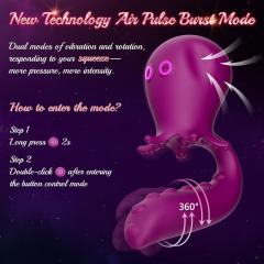 5.91" Purple Rechargeable Waterproof Silicone + ABS App-Controlled Wearable Vibrator – 10 Vibrating + 10 Swinging Modes