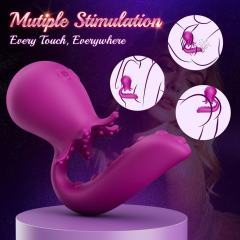 5.91" Purple Rechargeable Waterproof Silicone + ABS App-Controlled Wearable Vibrator – 10 Vibrating + 10 Swinging Modes