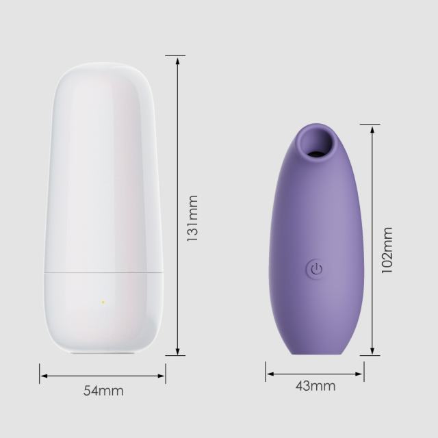 4.02" White & Purple Rechargeable Waterproof Silicone Clitoral Suction Stimulator – 10 Suction Modes
