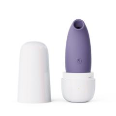 4.02" White & Purple Rechargeable Waterproof Silicone Clitoral Suction Stimulator – 10 Suction Modes