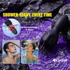 6.70" Black Rechargeable Waterproof Silicone Rotating Massager with Digital Display – 9 Vibrating + 9 Rotating Modes