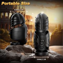 5.48" Black Rechargeable Waterproof Silicone Rotating Male Masturbator – 10 Vibrating + 10 Rotating Modes