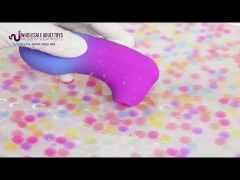 4.85" Purple & Blue Rechargeable Waterproof Silicone Sucking Massager – 10-Mode