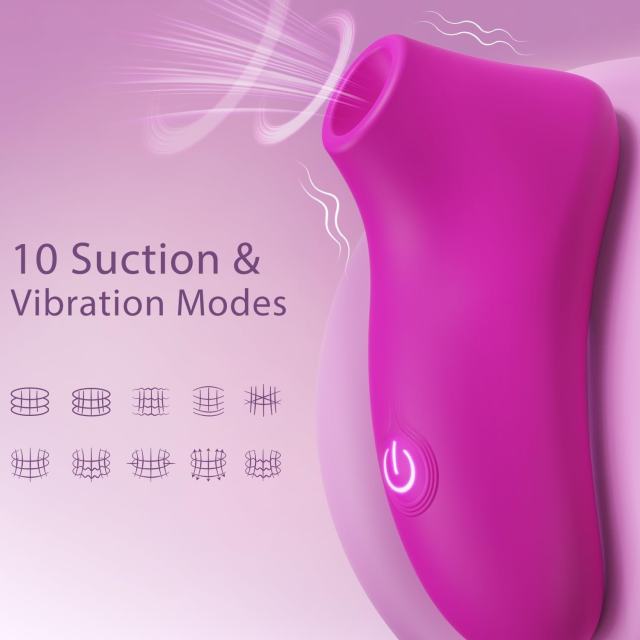 Purple Rechargeable Waterproof Silicone Clitoral Suction Massager – 10 Suction Modes