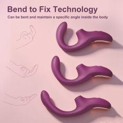 7.09" Dark Purple Rechargeable Waterproof Silicone Suction Vibrator – 10 Vibrating + 10 Suction Modes