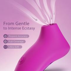 Purple Rechargeable Waterproof Silicone Clitoral Suction Massager – 10 Suction Modes