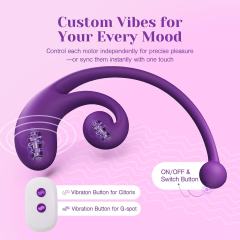 Dark Purple Rechargeable Waterproof Silicone Remote-Controlled Wearable Vibrator – 9 Vibrating Modes
