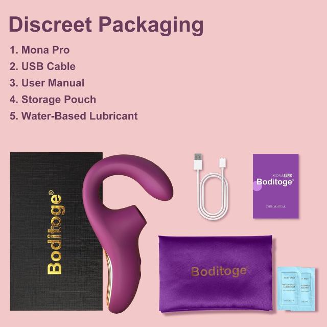 7.09" Dark Purple Rechargeable Waterproof Silicone Suction Vibrator – 10 Vibrating + 10 Suction Modes