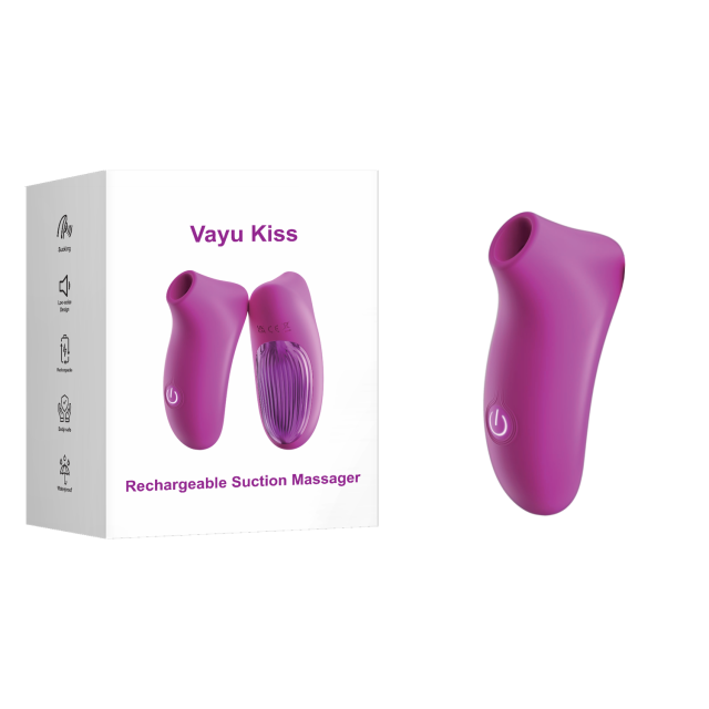 Customizable Purple Rechargeable Waterproof Silicone Clitoral Suction Massager – 10 Suction Modes