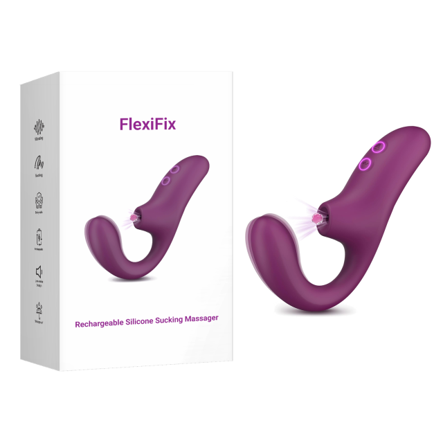 Customizable 7.09" Dark Purple Rechargeable Waterproof Silicone Suction Vibrator – 10 Vibrating + 10 Suction Modes
