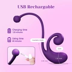 Dark Purple Rechargeable Waterproof Silicone Remote-Controlled Wearable Vibrator – 9 Vibrating Modes