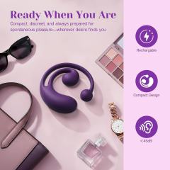 Dark Purple Rechargeable Waterproof Silicone Remote-Controlled Wearable Vibrator – 9 Vibrating Modes