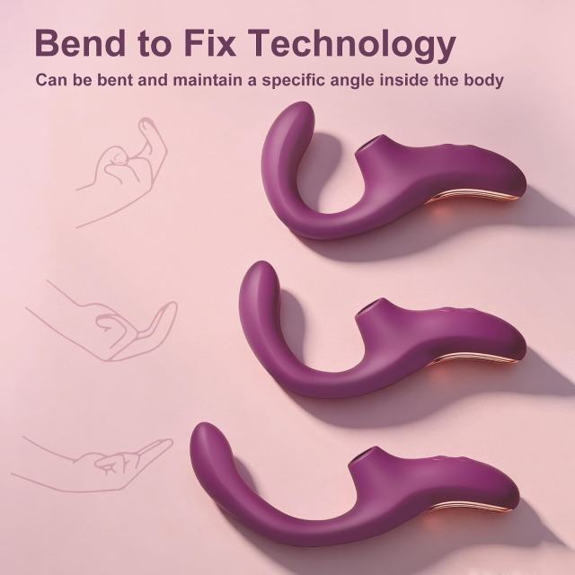 7.09" Dark Purple Rechargeable Waterproof Silicone Suction Vibrator – 10 Vibrating + 10 Suction Modes