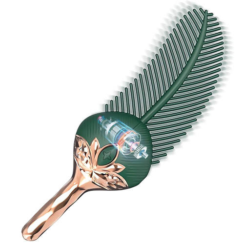 7.49" Green & Gold Rechargeable Waterproof Silicone Feather-Style Vibrator – 10 Vibrating Modes
