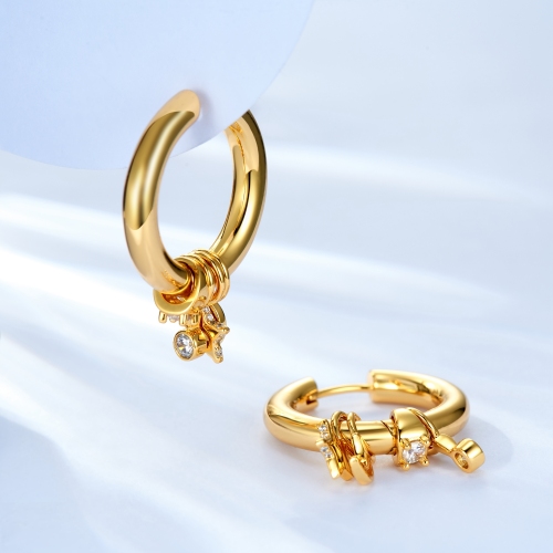 Brass/S925 azorite pendant earrings