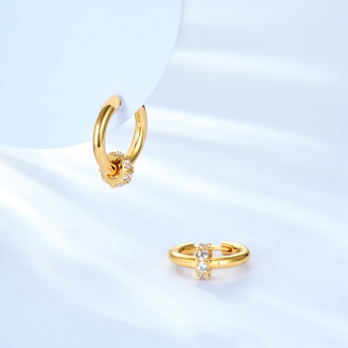 Women hoop azorite earrings