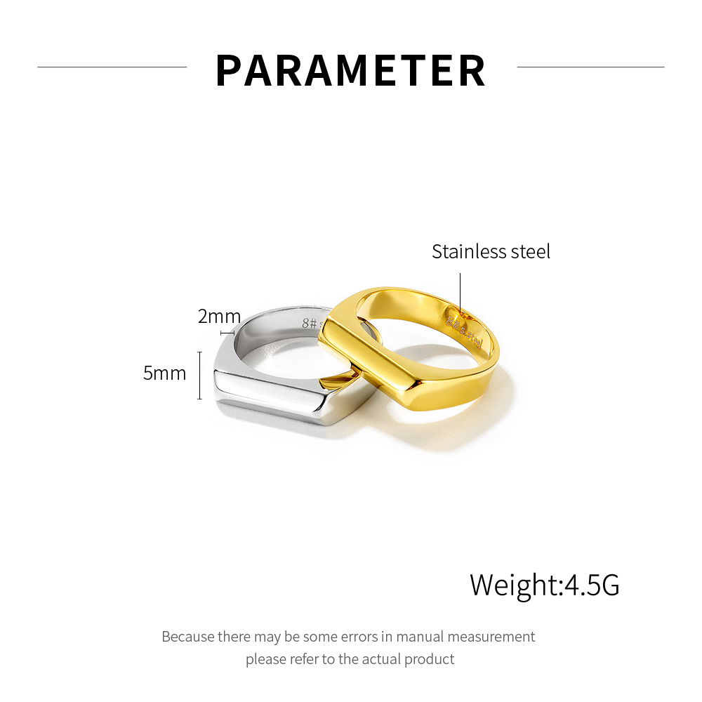 Stainless Steel Gold Ring