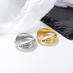 Wheat Sheaf Engraved Stainless Steel Wedding Ring