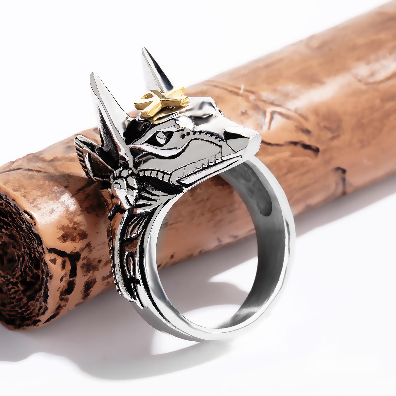 Stainless Steel Wolf Ring