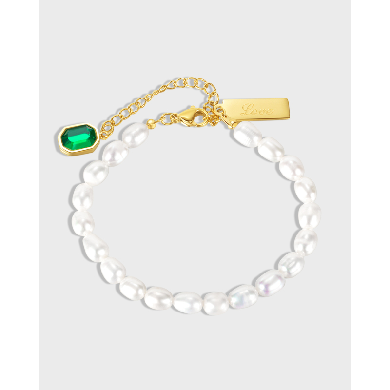 Emerald Stainless Steel Bracelet