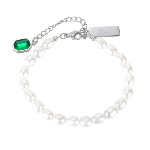 Emerald Stainless Steel Bracelet