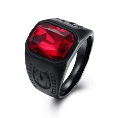 Stainless Steel Ruby Ring