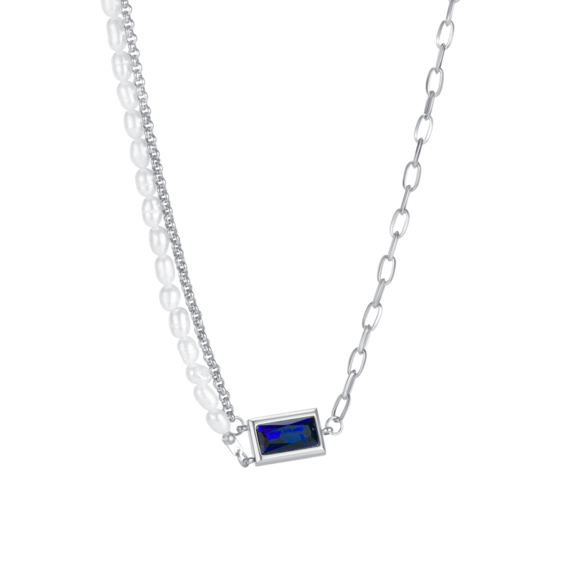 Gemstone Stainless Steel Necklace