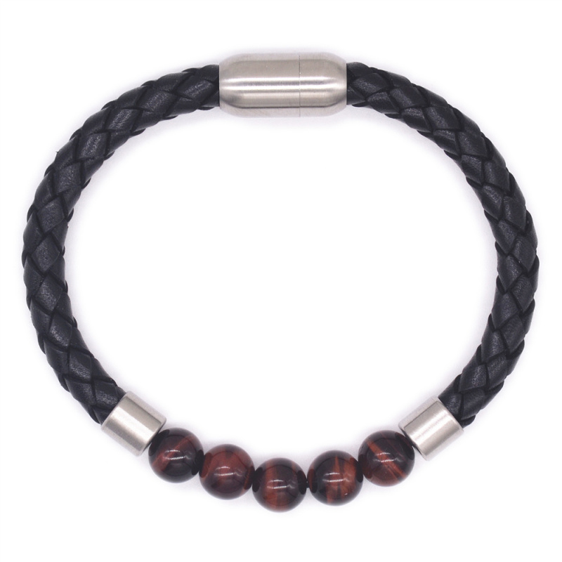 Black leather bracelet