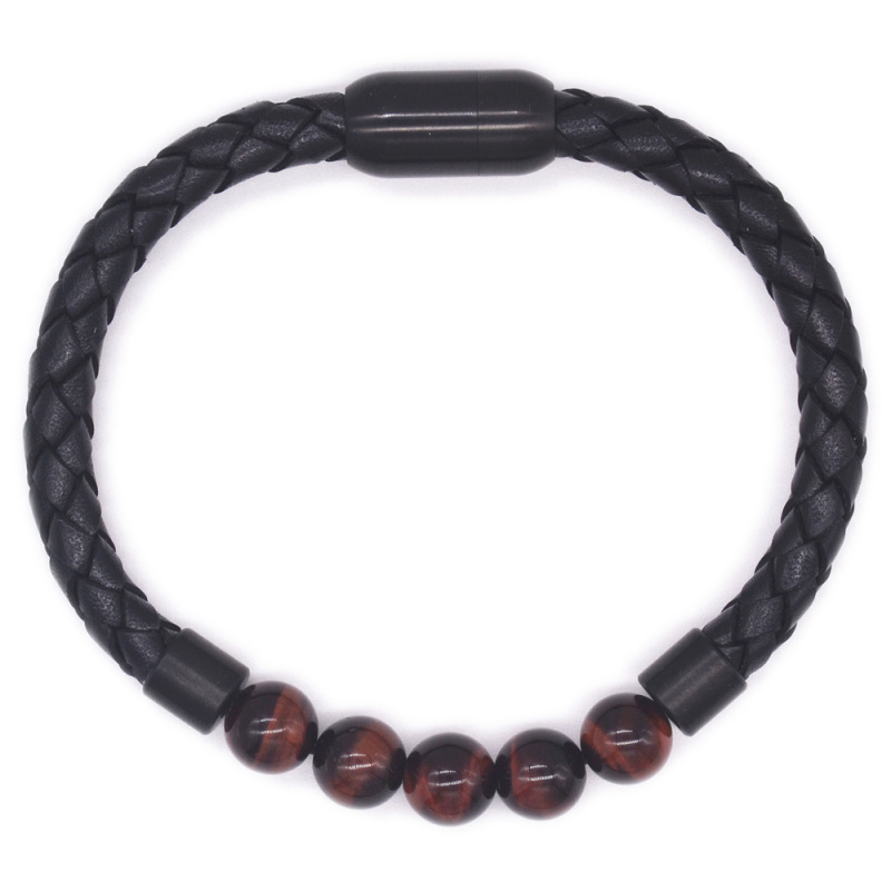 Black leather bracelet