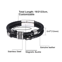 Personalised leather bracelet