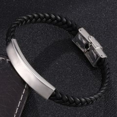 Mens braided leather bracelet