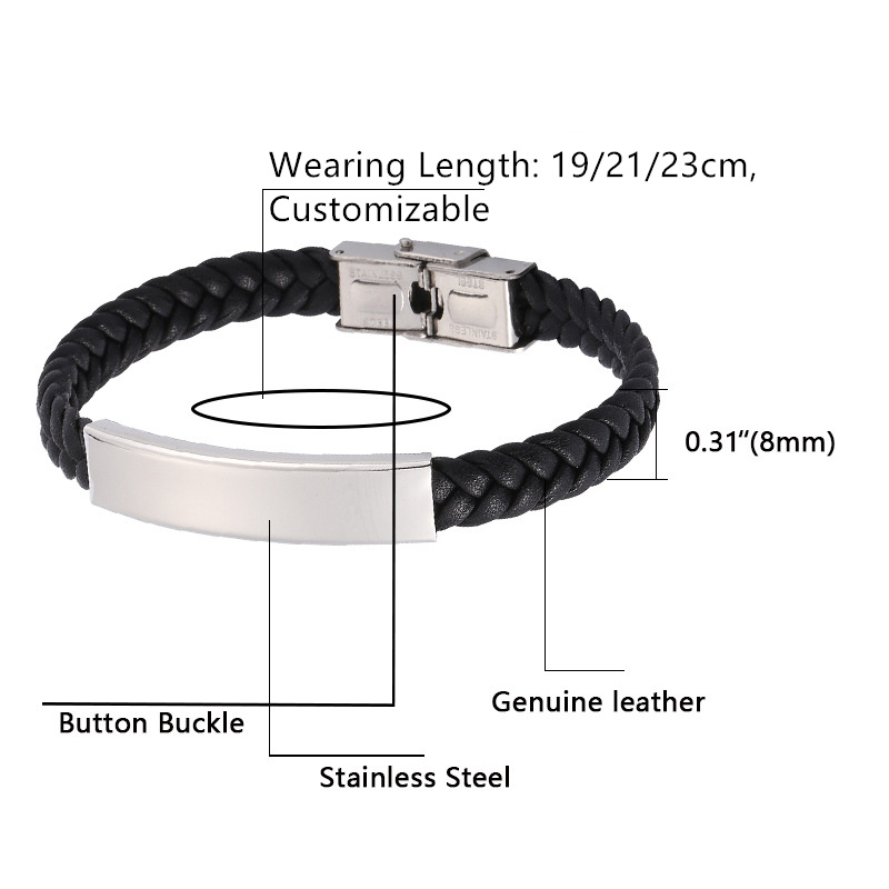 Mens braided leather bracelet