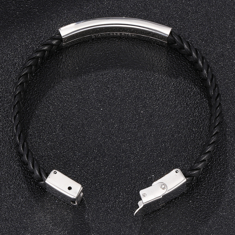 Mens braided leather bracelet