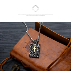 Stainless Steel Black Cross Necklace