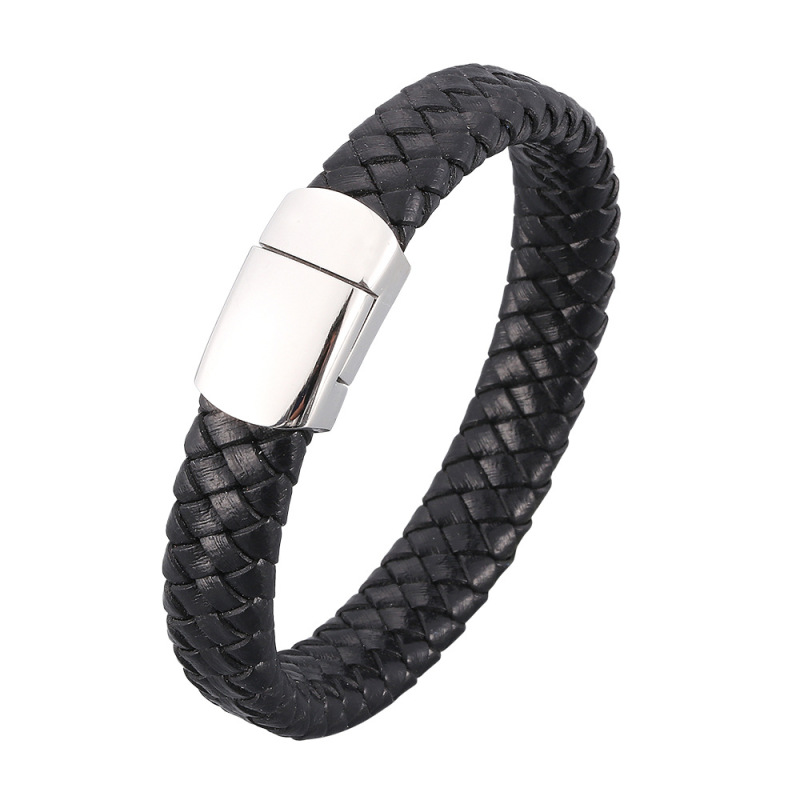 Woven leather bracelet