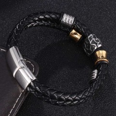 Mens leather bracelet engraved