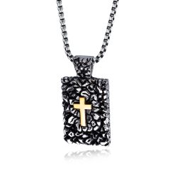 Stainless Steel Black Cross Necklace