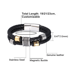 Personalised leather bracelet