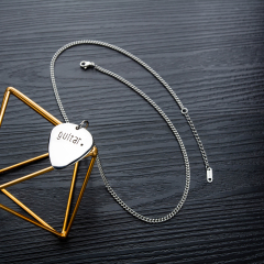 Stainless Steel Guitar Pick Necklace