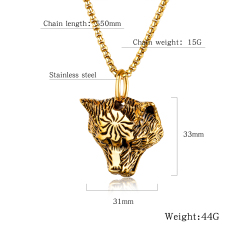 Stainless Steel Lion Head Pendant