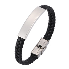 Mens braided leather bracelet