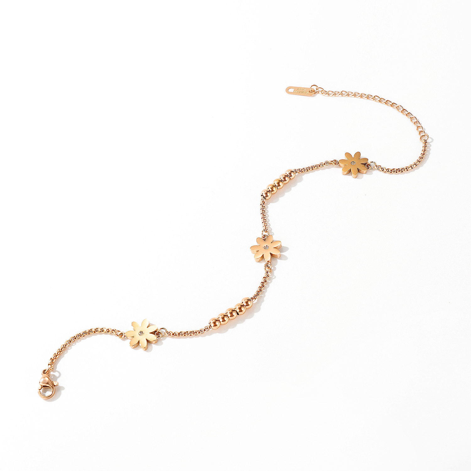 Stainless Gold Steel Flower Anklet