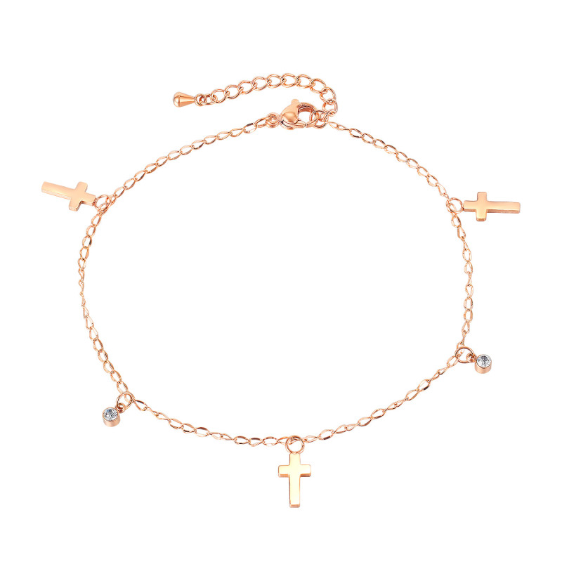 Cross Gold Anklet Pendant