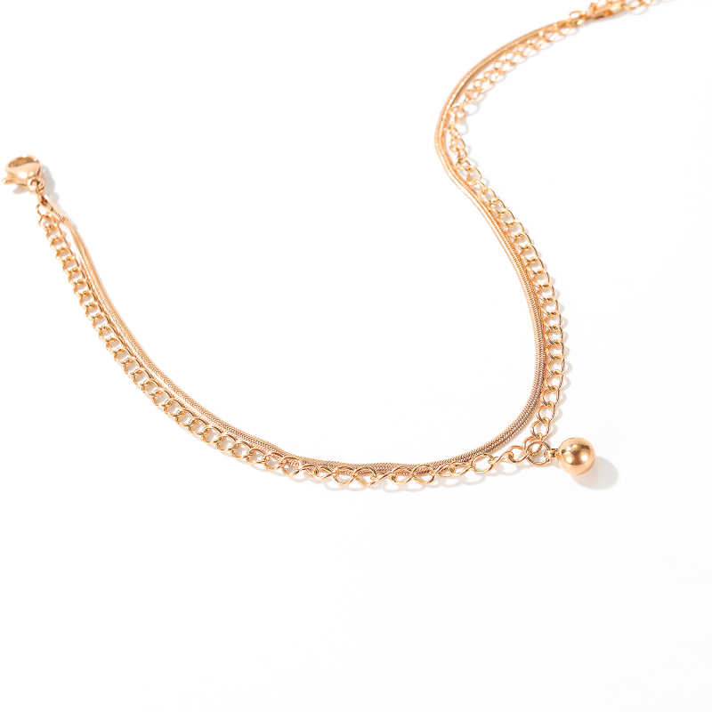 Gold Anklet Ball Pendant